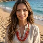 عقد من العقيق مع دلايات من العقيق الاحمر